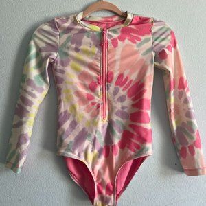 GAP UV Protection Long Sleeve Tie Die Swim Suit